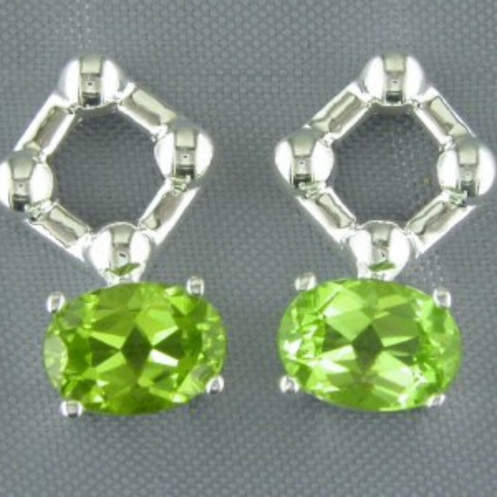 Sultry Peridot Drop Earrings in Sterling Silver